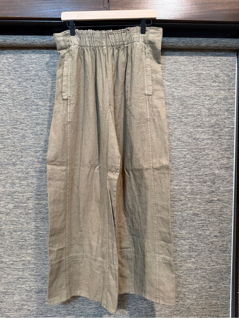 Free People Wide-Leg Pull on Pants in Olive